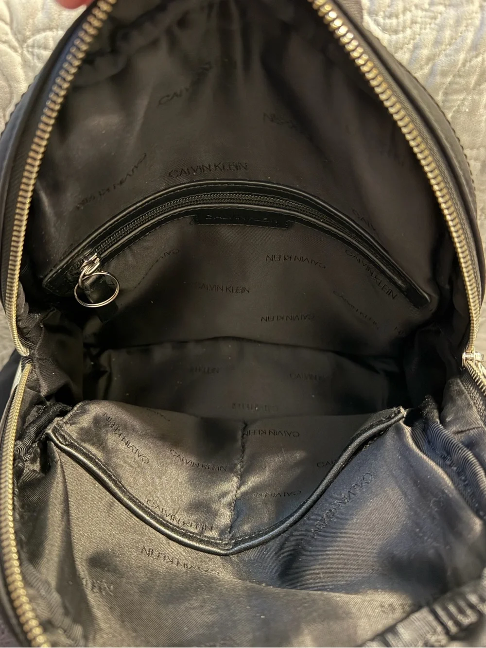 Calvin Klein Black nylon backpack, featuring Exterior Pockets
